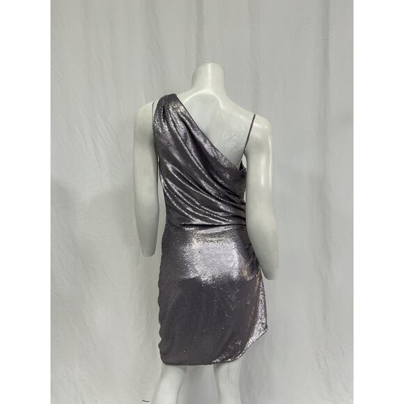 Gauge81 'Nayar' Silver Nylon Dress Size M - Picture 3 of 5
